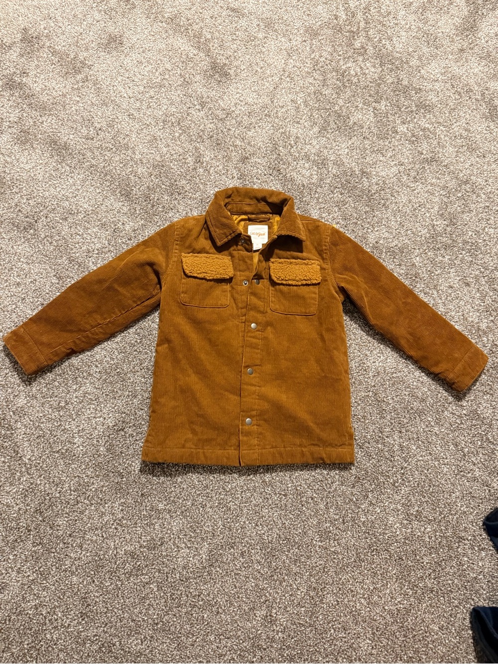 Cat & Jack Corduroy Jean Jacket with Sherpa Pockets - Tan